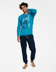 Piżama męska Henderson Block niebieska